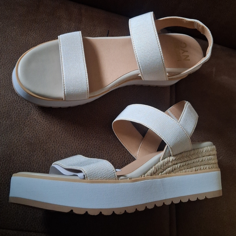 Madden NYC Women's Talla Natural Platform Sandals Size 11